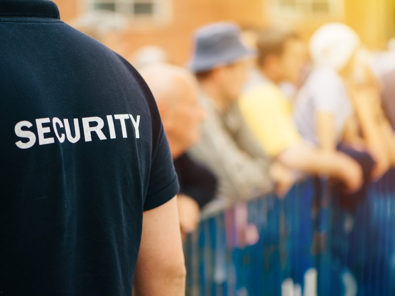 Member of security guard team on public event