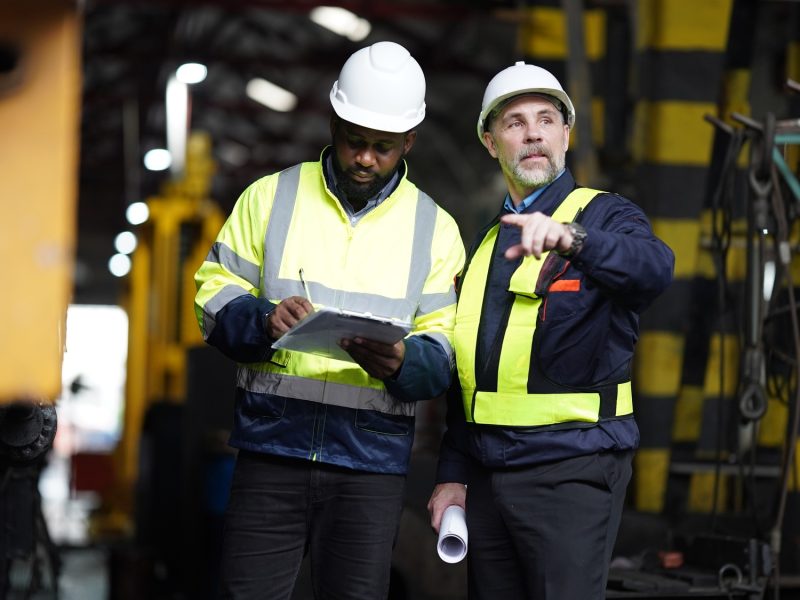 Portrait of maintenance engineer or apprentice in workshop of railway engineering facility